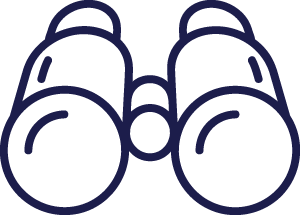 Line art of a pair of binoculars